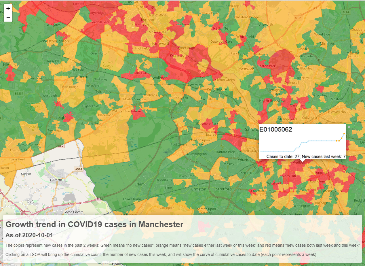 Manchester COVID map